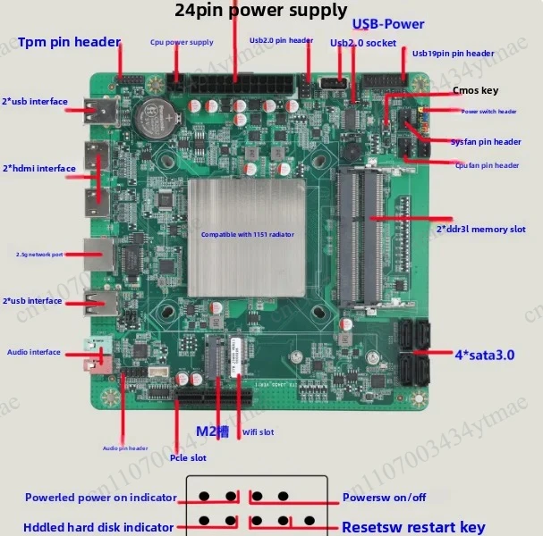 N100 Speicher-Server NAS-Mainboard 2*2.5G i226-V LAN Dual M.2 NVMe PCIe 3.0 Erweiterungssteckplatz Netzwerkspeicher-Motherboard
