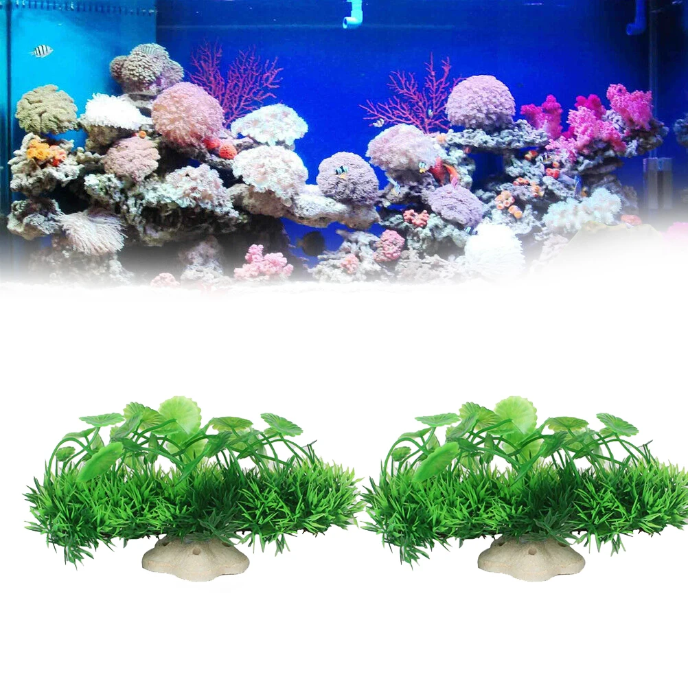 

Artificial Green Water Plants Small Size Aquarium Decorations with Weighted Base for Steady Standing Vivid Environment