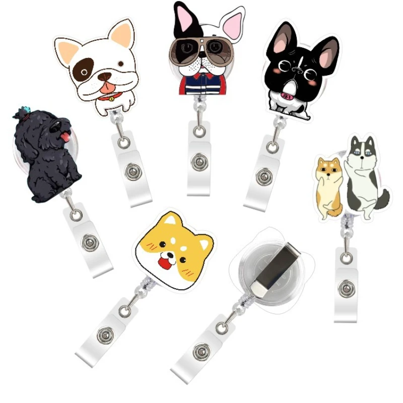 

Fashion Cartoon Retractable Easy To Pull Buckle Clips Name ID Work Card Holder Clip ID Tag Badge Reels Card Holder Accessories