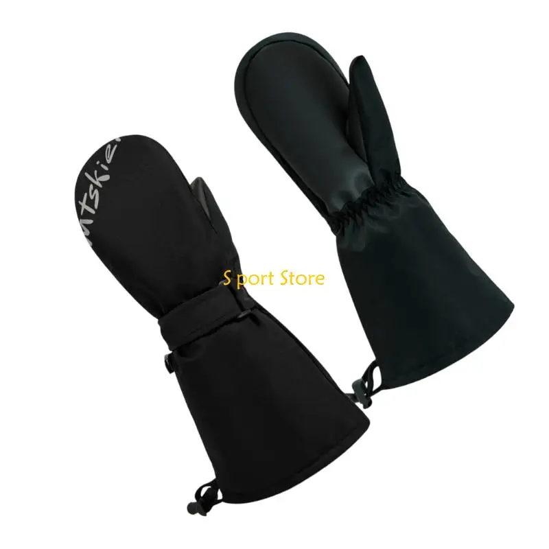 

U2JB Водонепроницаемые детские лыжные перчатки с нескользящей ручкой, толстые изолированные зимние перчатки, прочные