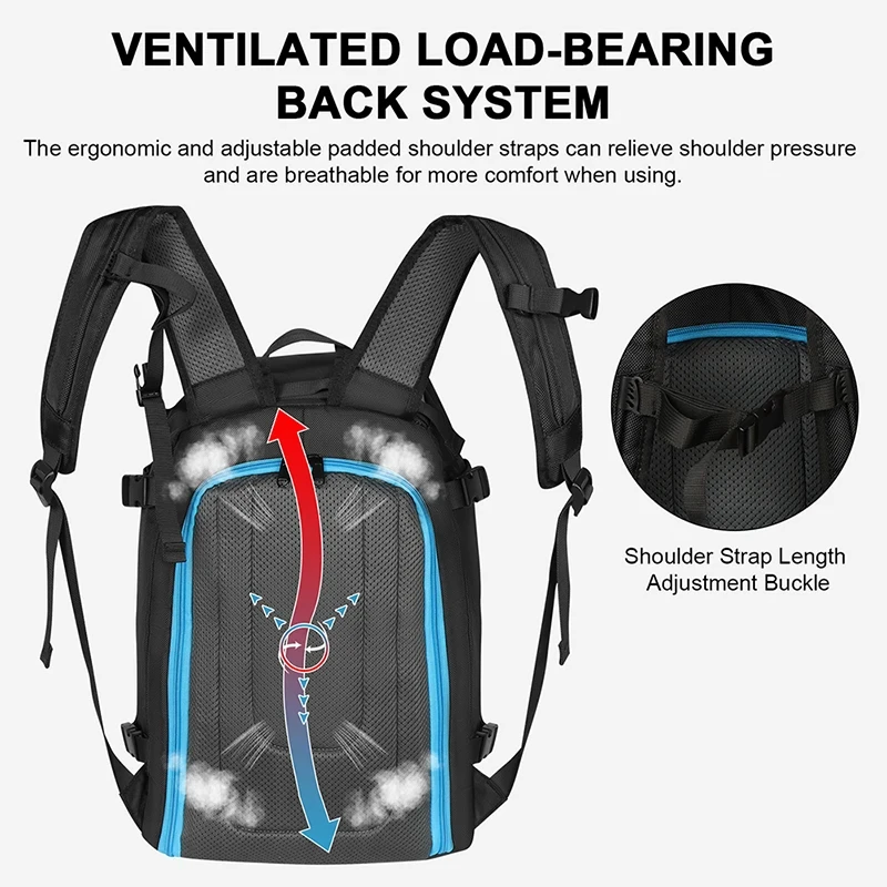 Geestock impermeável respirável Ski Boot Backpack, Saco de snowboard ao ar livre, Armazenamento de grande capacidade, 50l