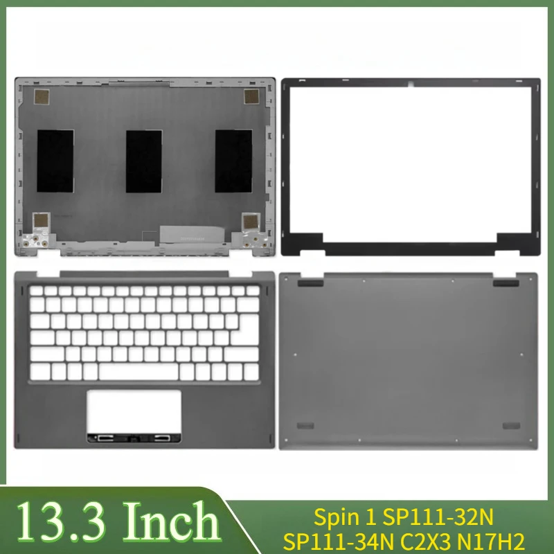 13,3-дюймовый ЖК-дисплей для ноутбука Spin SP111-32N SP111-34N C2X3 N17H2, задняя крышка, передняя панель, петли, упор для рук, нижняя часть корпуса 13,3-дюймовый ЖК-дисплей для ноутбука Spin SP111-32N SP111-34N C2X3 N17H2, задняя крышка, передняя панель, петли, упор для рук, нижняя часть корпуса