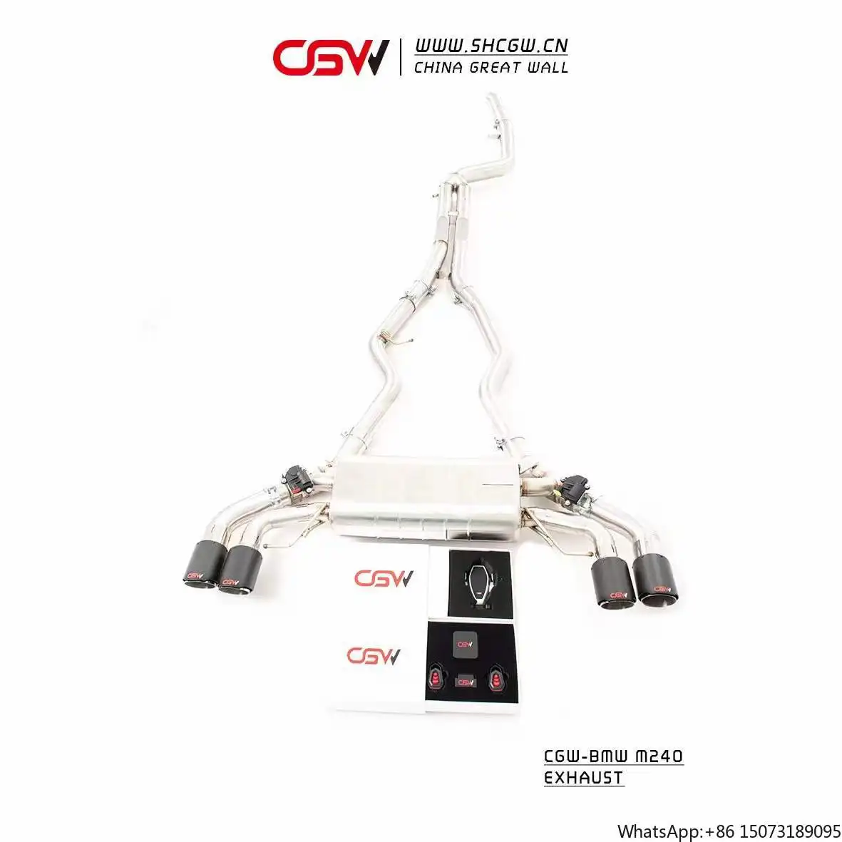 

CGW Latest Design High Performance Stainless Steel&Titanium Baked Exhaust Muffler Pipes With Dual Tips for G42 M240i