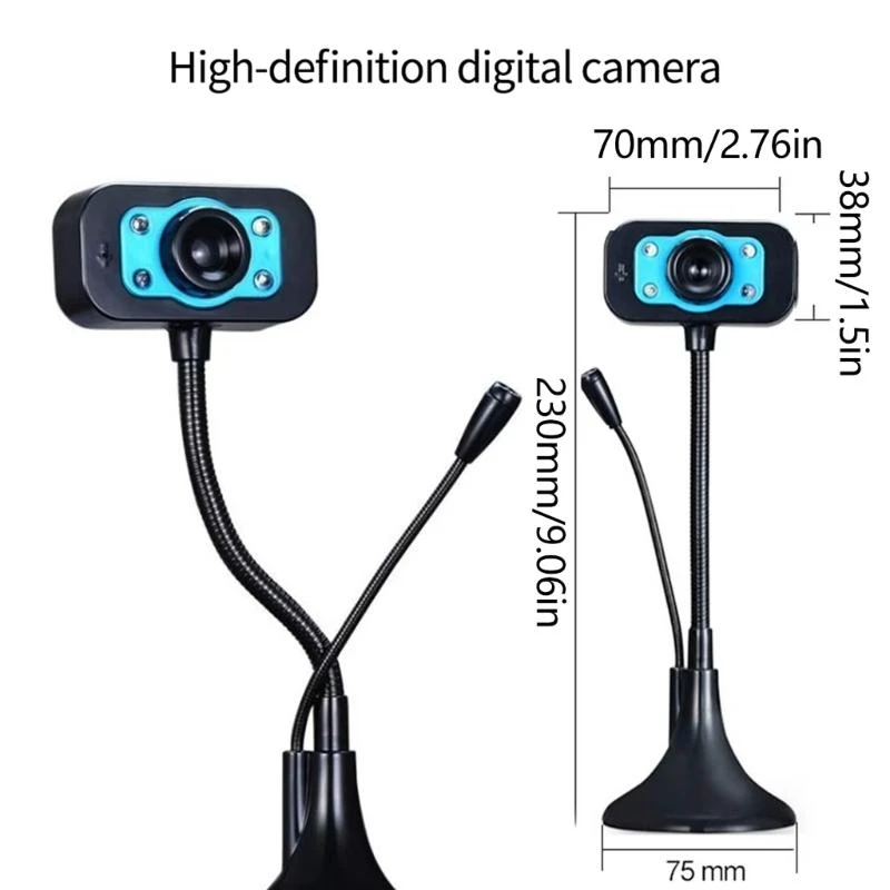 كاميرا ويب دوارة 360 درجة مع الحد من الضوضاء كمبيوتر سطح المكتب F19E #2