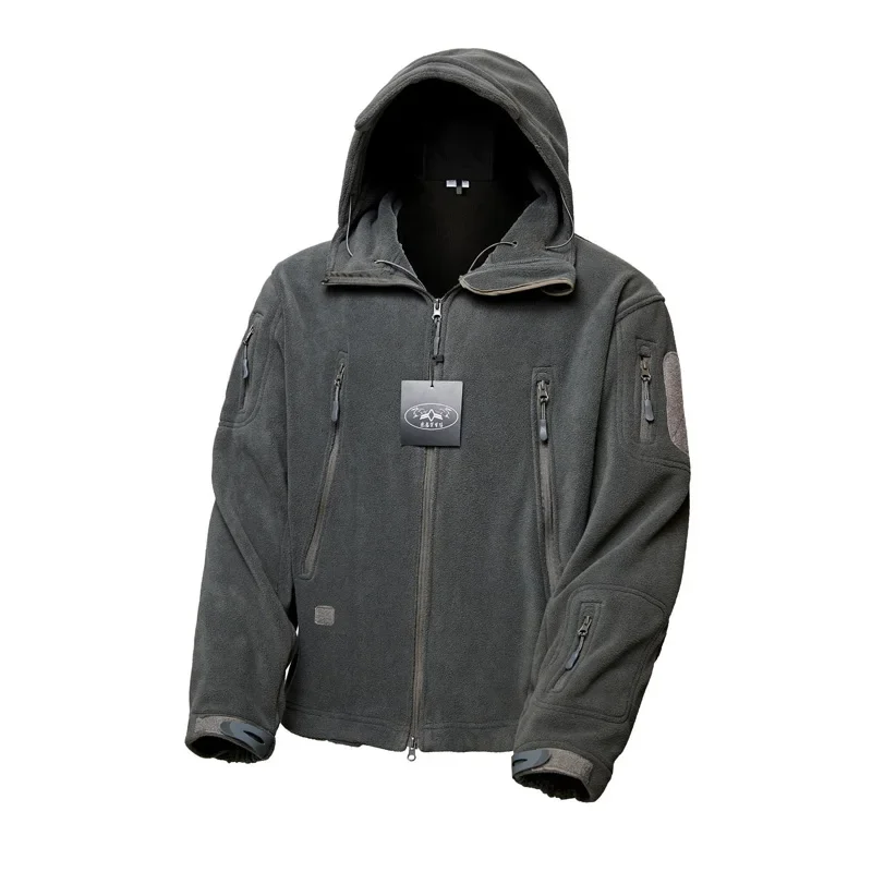 

Winter Thick Warm Fleece Tactical Jacket Men Military Windbreaker Outdoor Work Jacket Hiking Hooded Outwear Coats