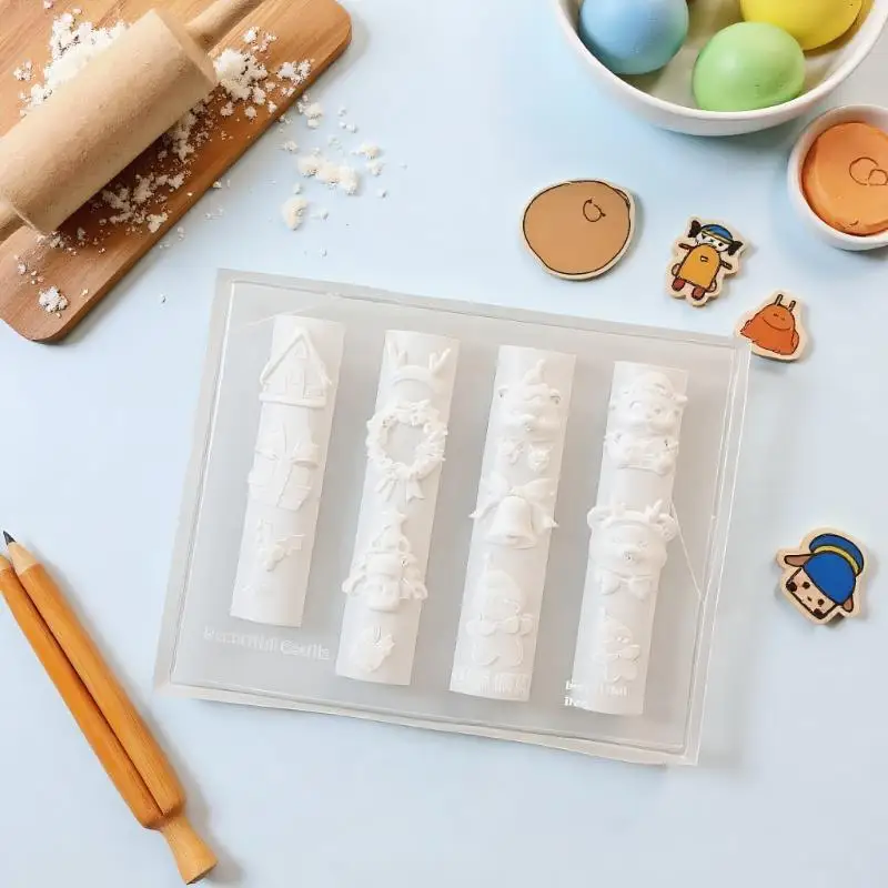 แม่พิมพ์ซิลิโคน 3 มิติ ลายตุ๊กตาหิมะ ต้นคริสต์มาส และซานตาคลอส สำหรับตกแต่งเล็บในเทศกาล จำนวน 1 ชิ้น