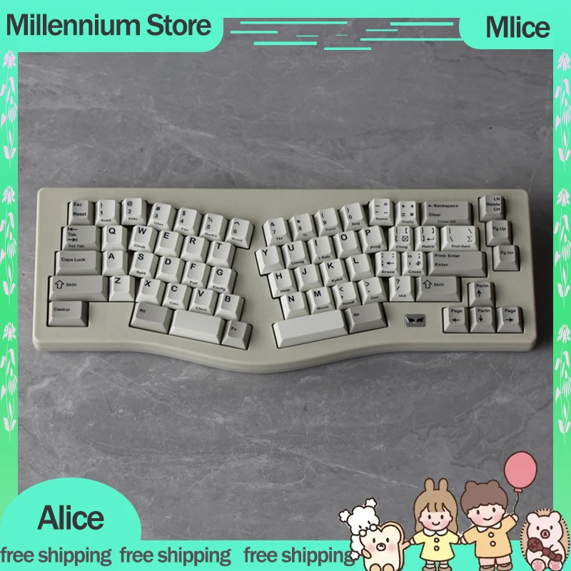 

Механическая клавиатура Mlice Alice, емкостная клавиатура, Проводная игровая клавиатура, прокладка, специальная форма, горячая раскладка, игровые клавиатуры для офиса