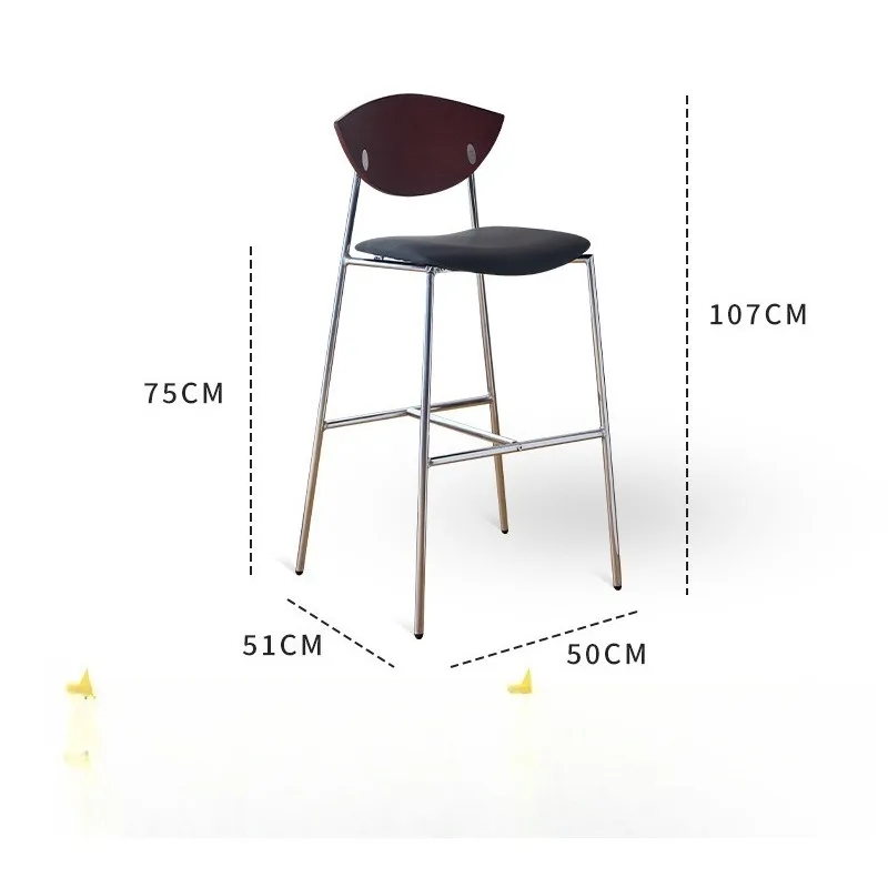 

French new Nordic style home retro bar milk tea shop casual high chair bar chair