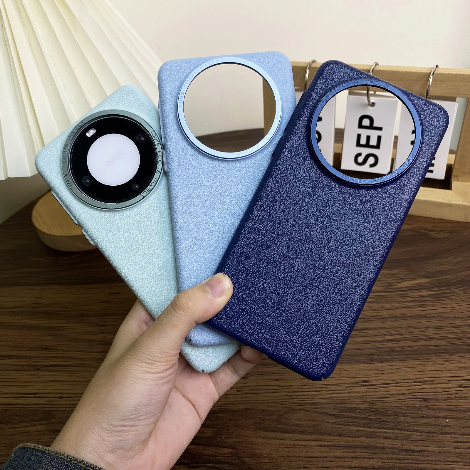 Lychee Pattern Leather Mobile Phone Case with Metal Lens, For Huawei Mate60Pro, Mate60 Pro, New