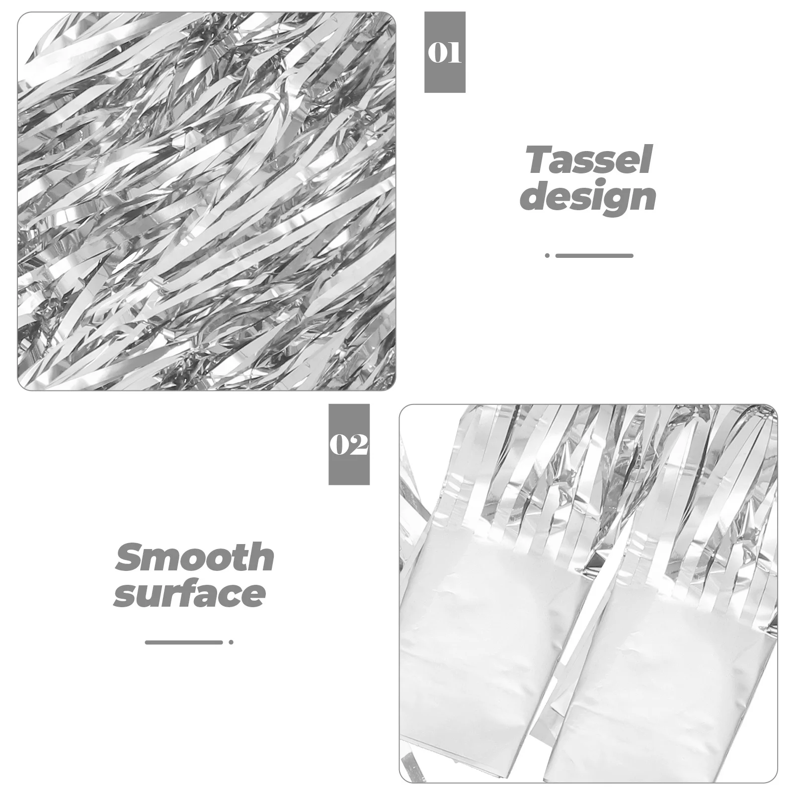 

4Pcs Foil Fringe Curtain Birthday Backdrop Party Decorations Plastic Fringe Curtain Decor Supplies Birthday Decor