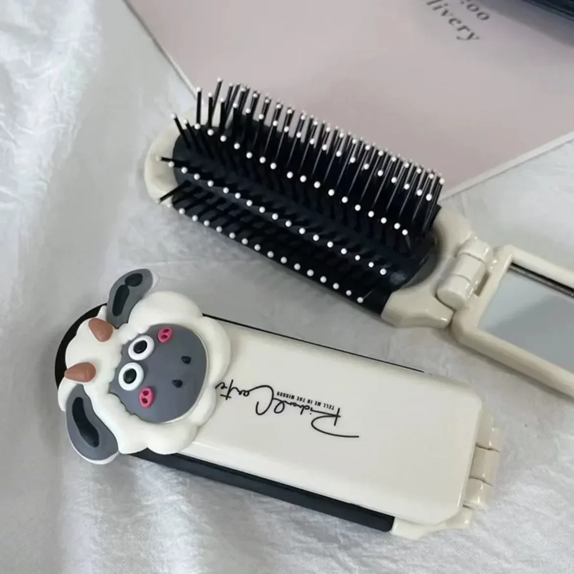 Foldable Luxury Portable Air Cushion Hair Brush with Mirror, Smoothing and Massaging Comb in One