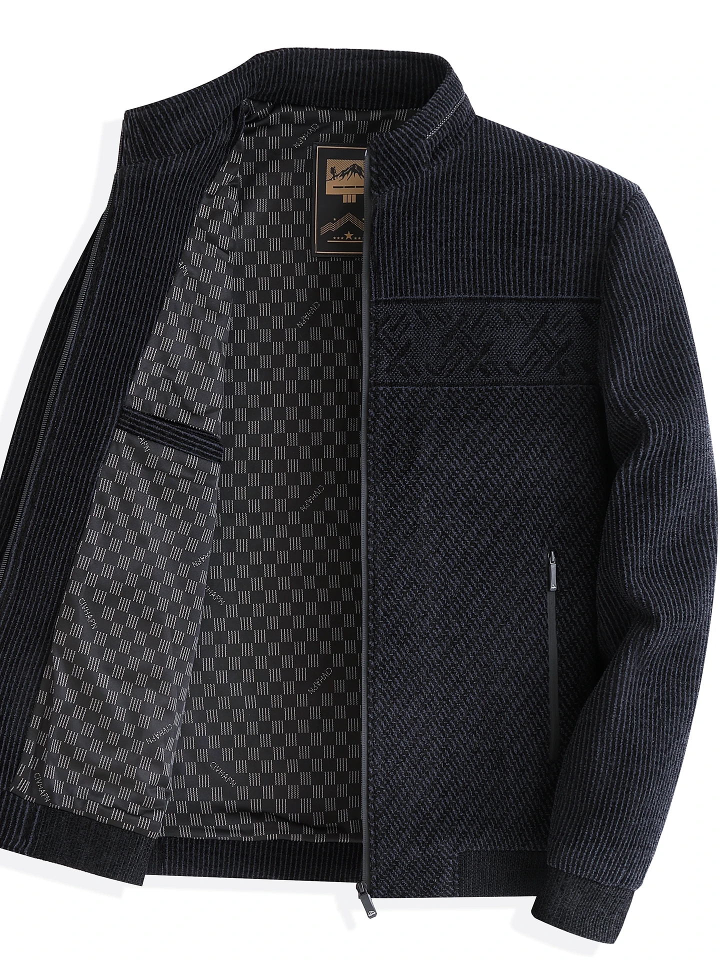 

Faionable Urban Men's Woolen Jaet Dad Coat Spring Autumn Thiened Fce Waed Casual Sle andpa Coat Warm Outerwear