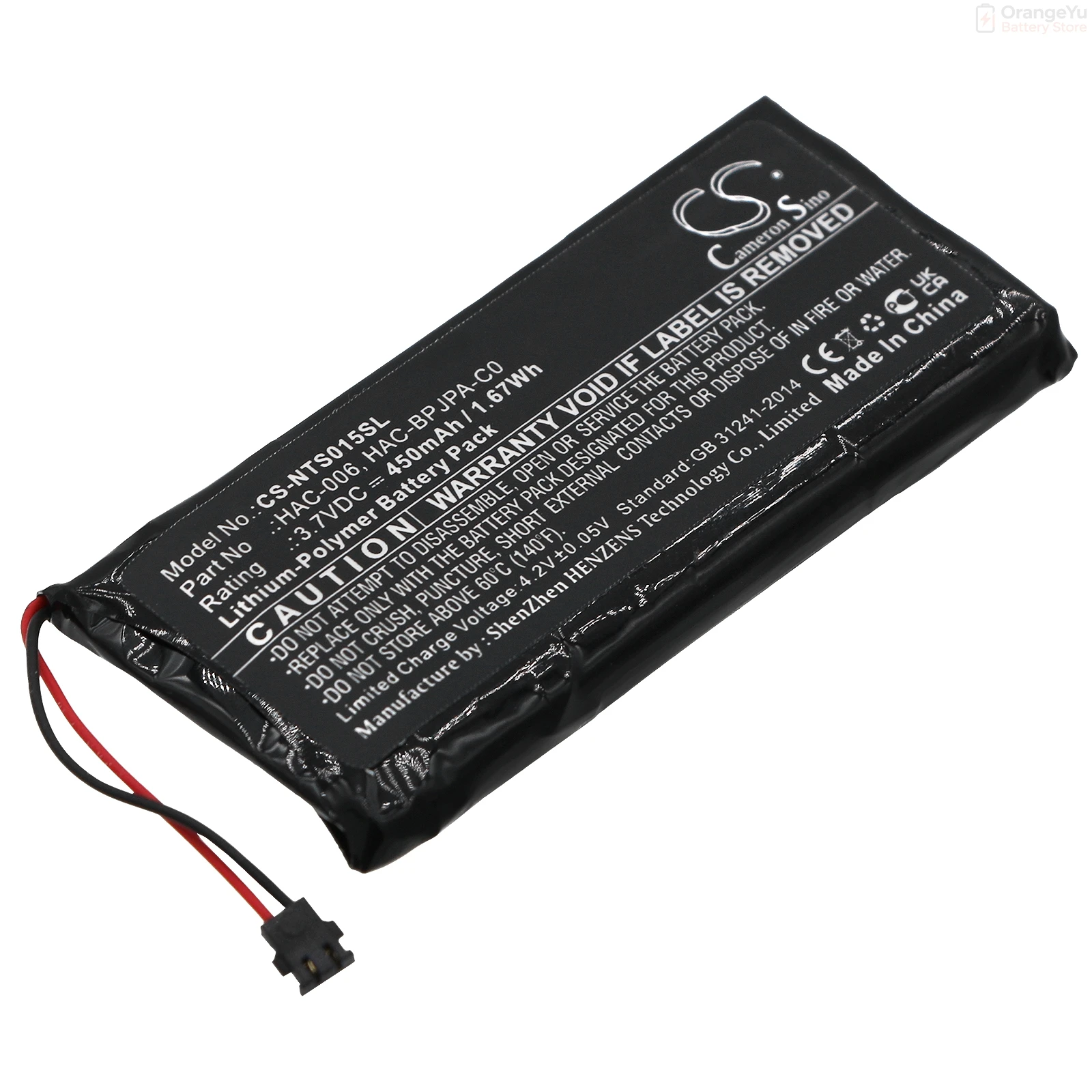 Replacement 450mAh/520mAh Game Console Battery HAC-006 for Nintendo HAC-015 HAC-016 HAC-A-JCL-C0 HAC-A-JCR-C0 Switch Controller