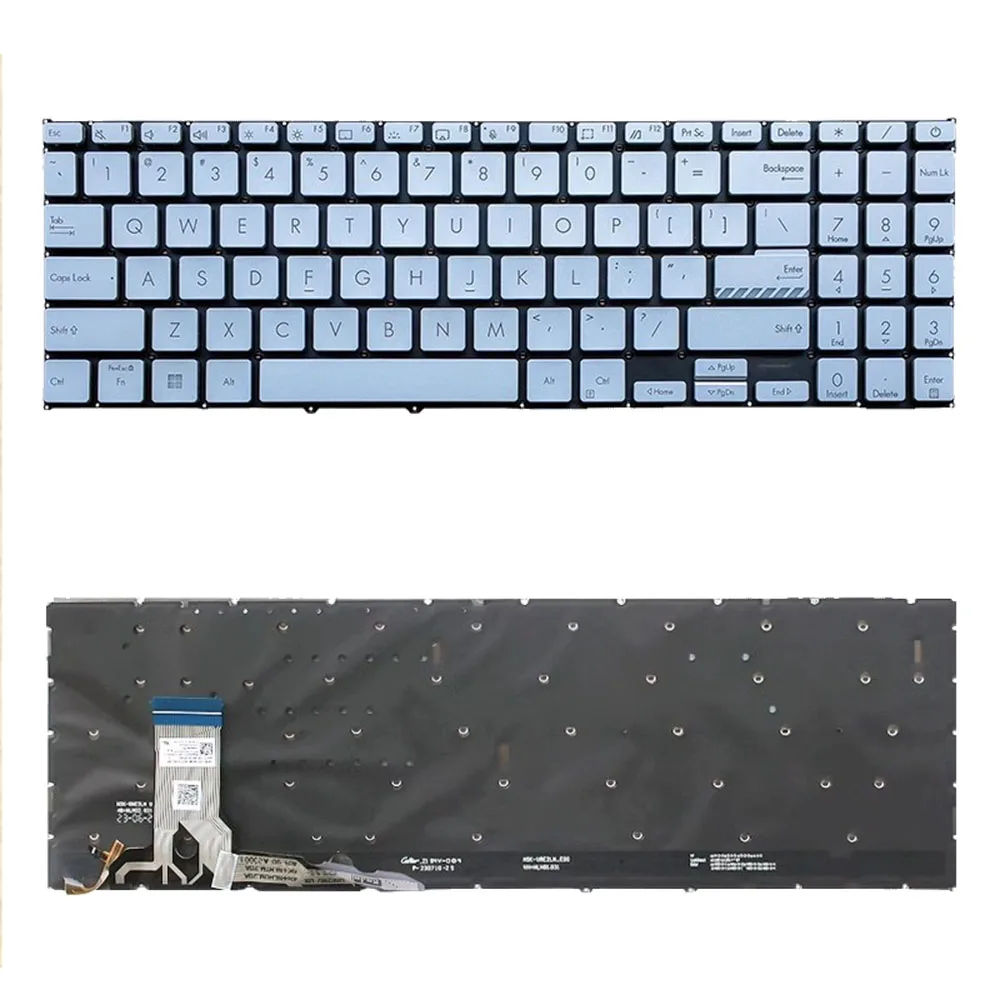 Black\Silver Laptop Keyboard For ASUS Vivobook S 15 OLED S1504FA S1504GA Without Frame Black United States US With Backlit