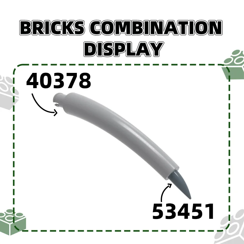 Wange57 قطعة/قطعة لبنات بناء ذيل الديناصور ، اكسسوارات حيوانات moc متوافقة مع الطوب ، ألعاب للأطفال ، هدايا