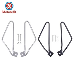 Saco da motocicleta retro saco suporte caixa lateral pendurado preto sela saco suporte haste acessório suporte de montagem
