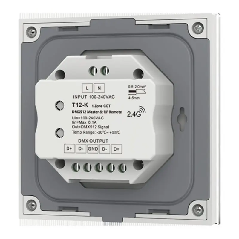 A02M-Rotary Panel Dimmer Switch For Dual Color For CCT LED Strip Wall Control White