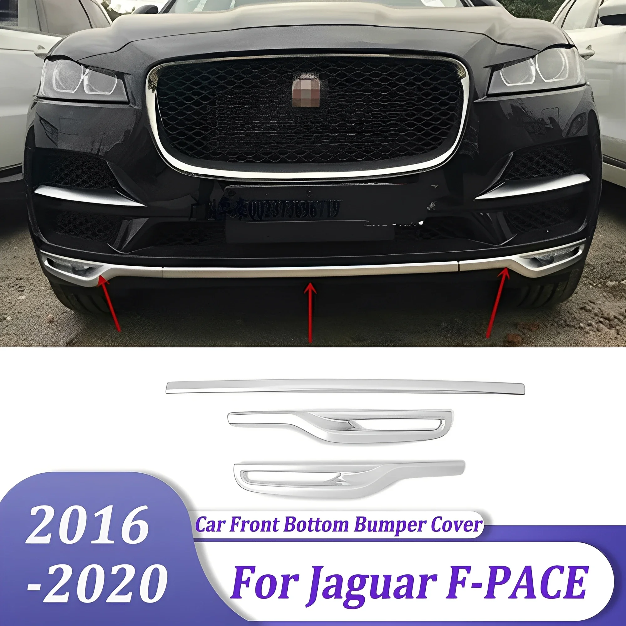 

Передняя нижняя крышка бампера, защитные полоски, авто внешние аксессуары для Jaguar F-PACE 2016 2017 2018 2019 2020