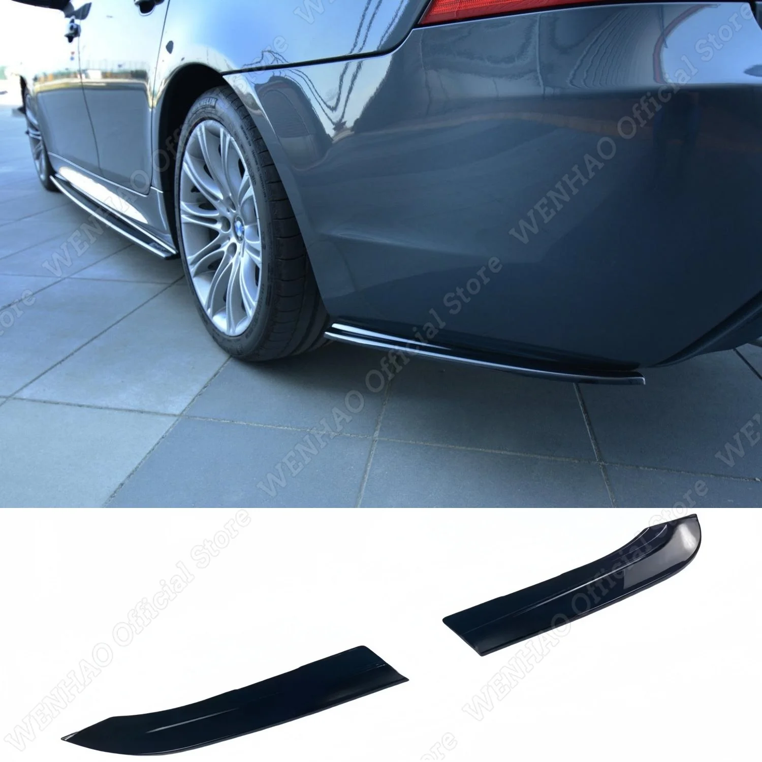 

Maxton Style Gloss Black Car Rear Bumper Side Splitter For BMW E60 E61 M-Pack 2003-2010 Tuning Bumper Protector Trims Body kit
