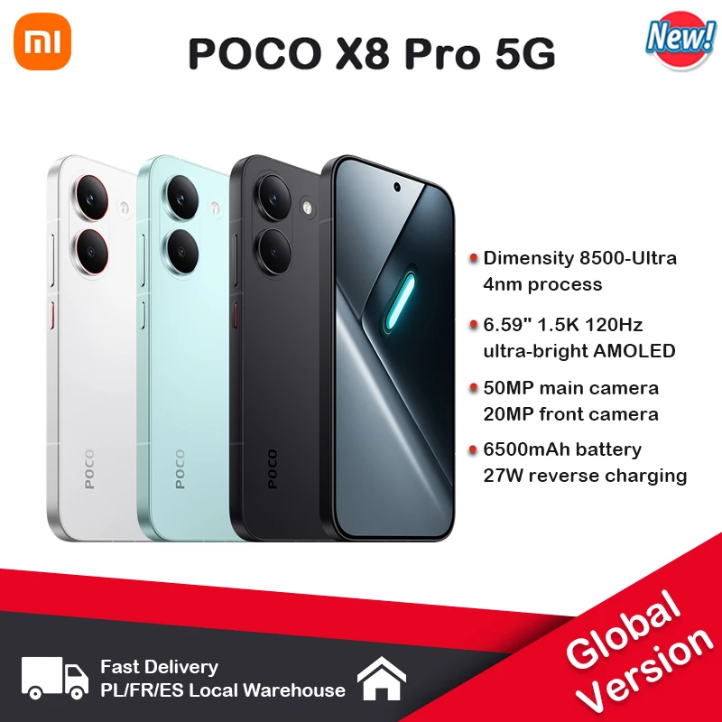POCO X8 Pro - Smartphone 6.59" Dimensity 8500-Ultra, 6500 mAh battery, 50MP Sony IMX882 Sensor with OIS