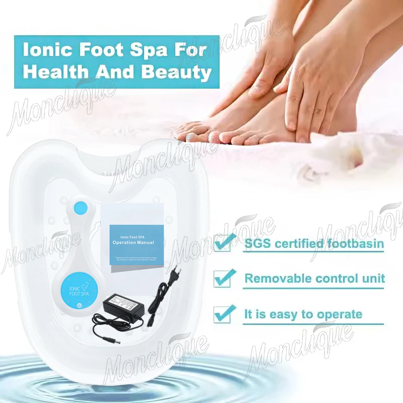 

Customizable Ionic Detox Foot Bath Tub Aqua Cell Spa Machine Set Hydrogen Enhanced Foot Soak Foot Spa Bath Massage Arrays