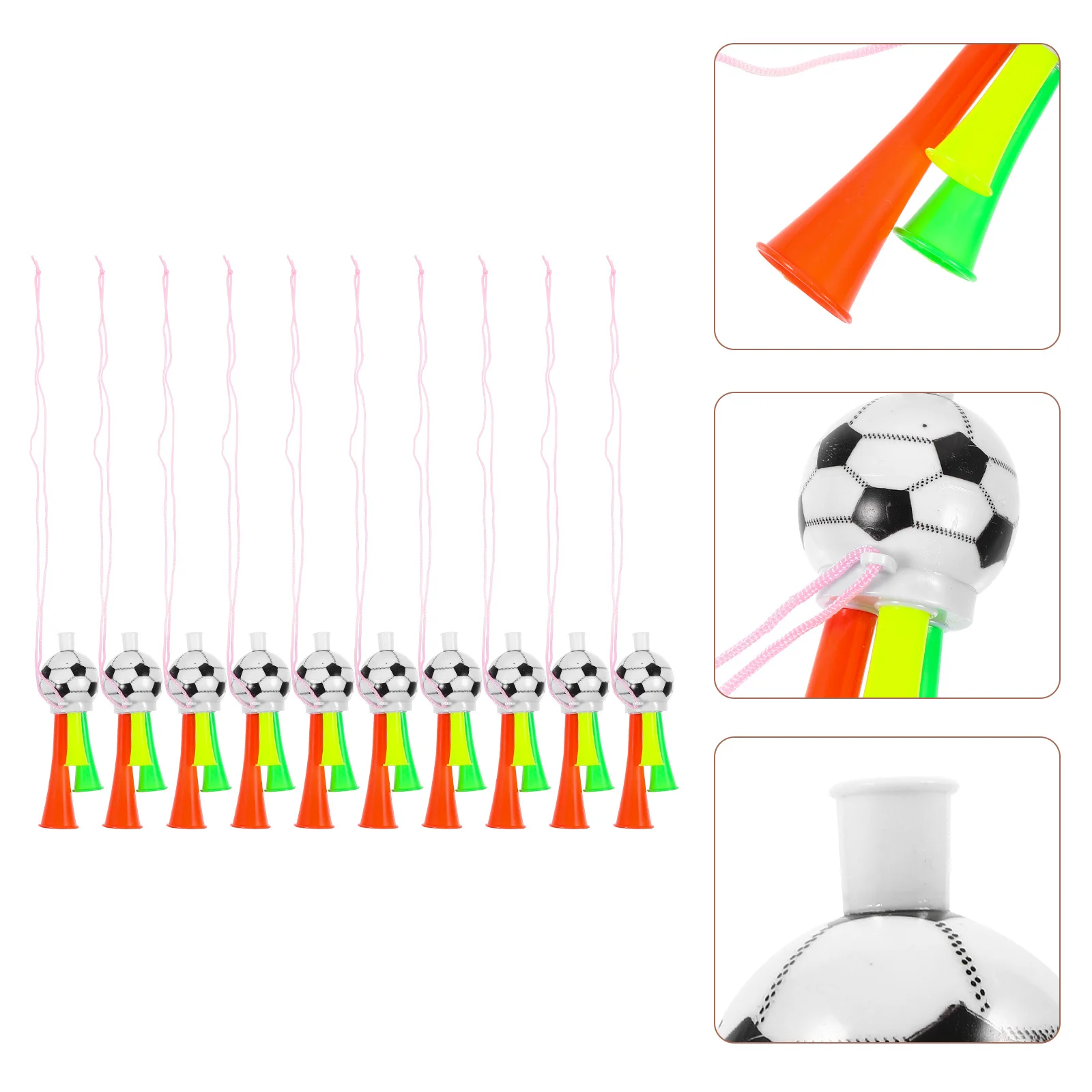 10Pcs Football Game Speakers Noisemaker Cheer Festive Atmosphere Gift Sports Events Birthday Parties Weddings Festivals