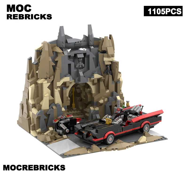 Classic Movies Series Bats Rock Wall MOC Bat Sports Car Vehicle Building Blocks Assembly Model Bricks Display Creative Kid Toys