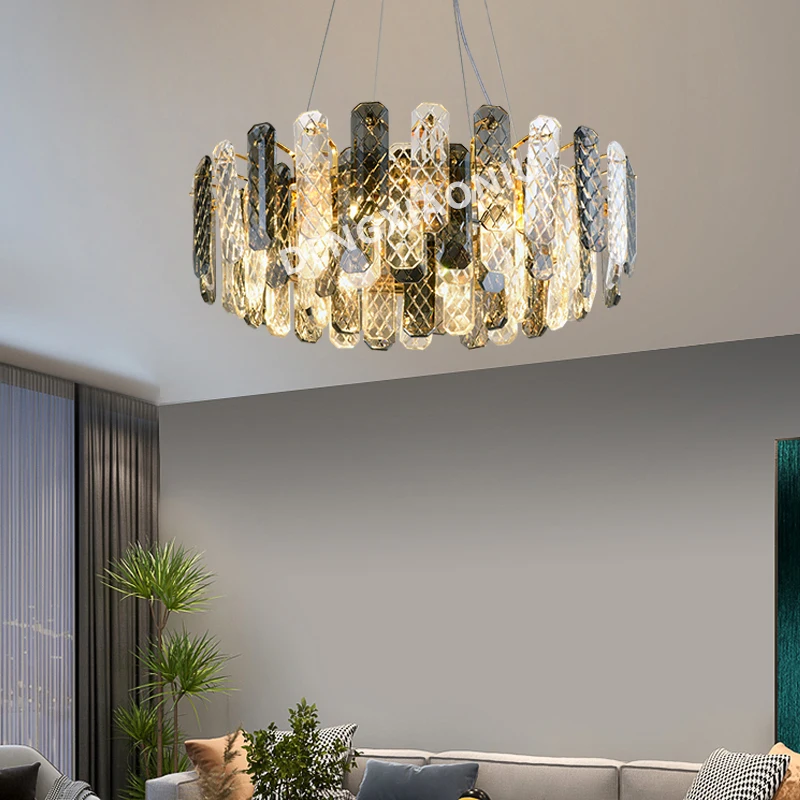 

Modern Luxury Crystal Chandelier Glass Pendant Light Home Decor Living Dining Room Kitchen Bar Decoration Indoor Hanging Lamps