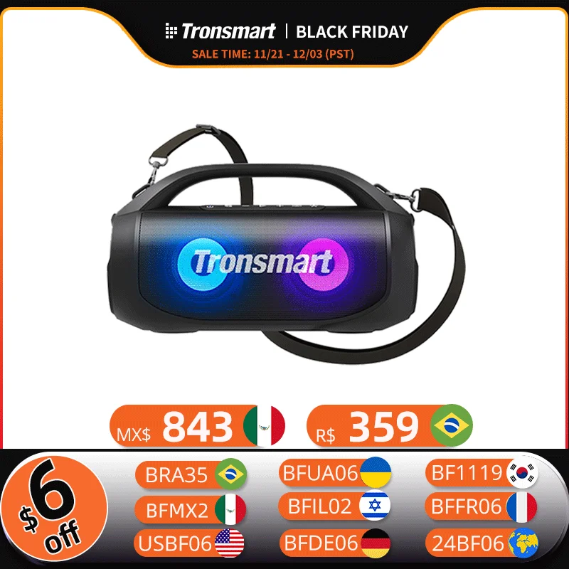 Tronsmart Bang SE Speaker Powerful Portable Speaker with Bluetooth 5.3, Portable Handle, 24-Hour Playtime, for Party, Camping