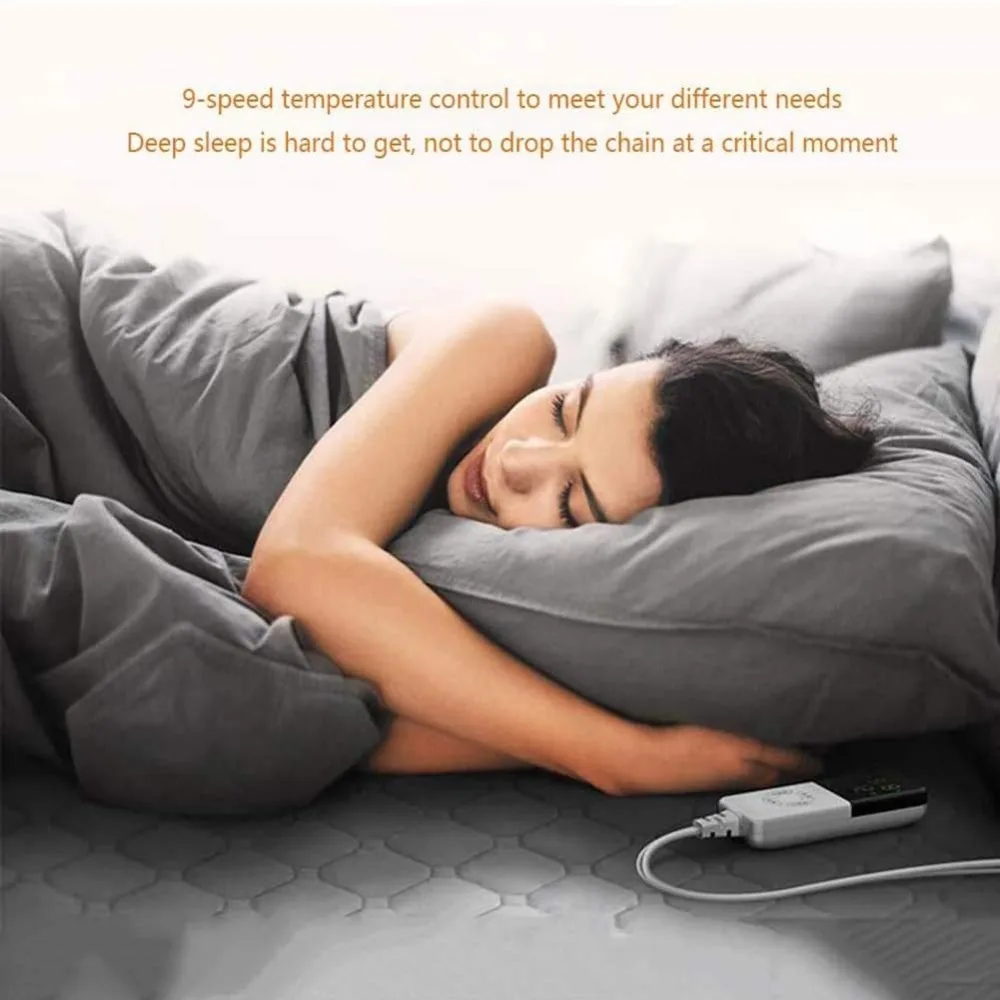 بطانية كهربائية مع مؤقت قابل للتعديل 1-12 ساعة و9 مستويات اختيارية، وبطانية تسخين كهربائي ورؤية عن بعد (رمادي 150 * 80c)