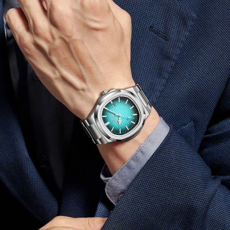 PAAZOMU العلامة التجارية الرجال الساعات الفاخرة الفولاذ المقاوم للصدأ ساعة كوارتز رجل جلدية التقويم ساعة يد رياضية ساعة مضيئة reloj hombre