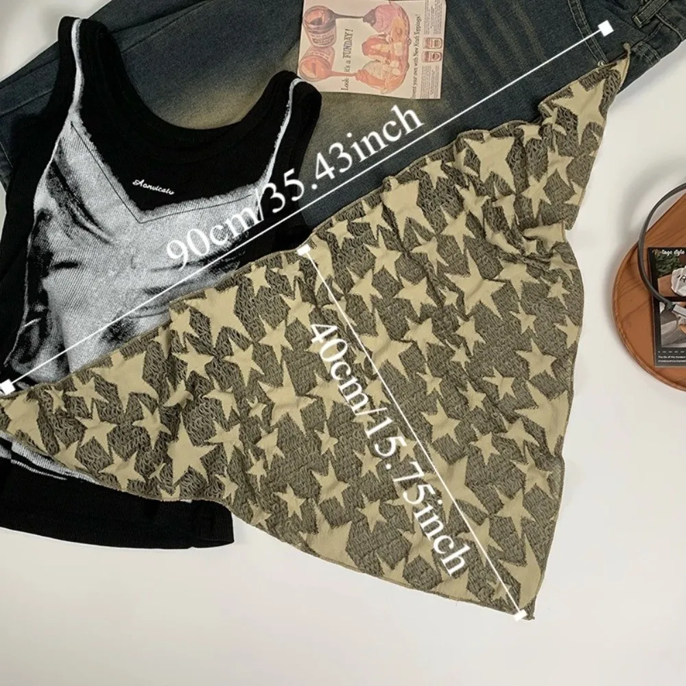 Hoofddeksels Wasteland Stijl Ster Haar Sjaal Hip Hop Soft Wrap Y2K Hippe Sjaal Driehoekige Hoofdband Gebreide Tube Top Pittige Meisjes