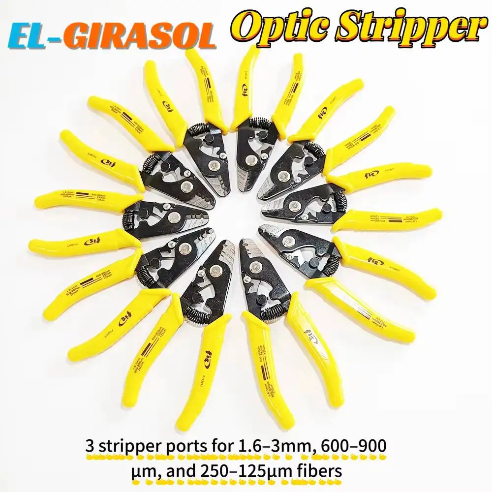 3-Hole Tri-Hole Miller Fiber Stripping Pliers F11301T Multi-Functional Fiber Optic Wire Stripper Cutter FTTH