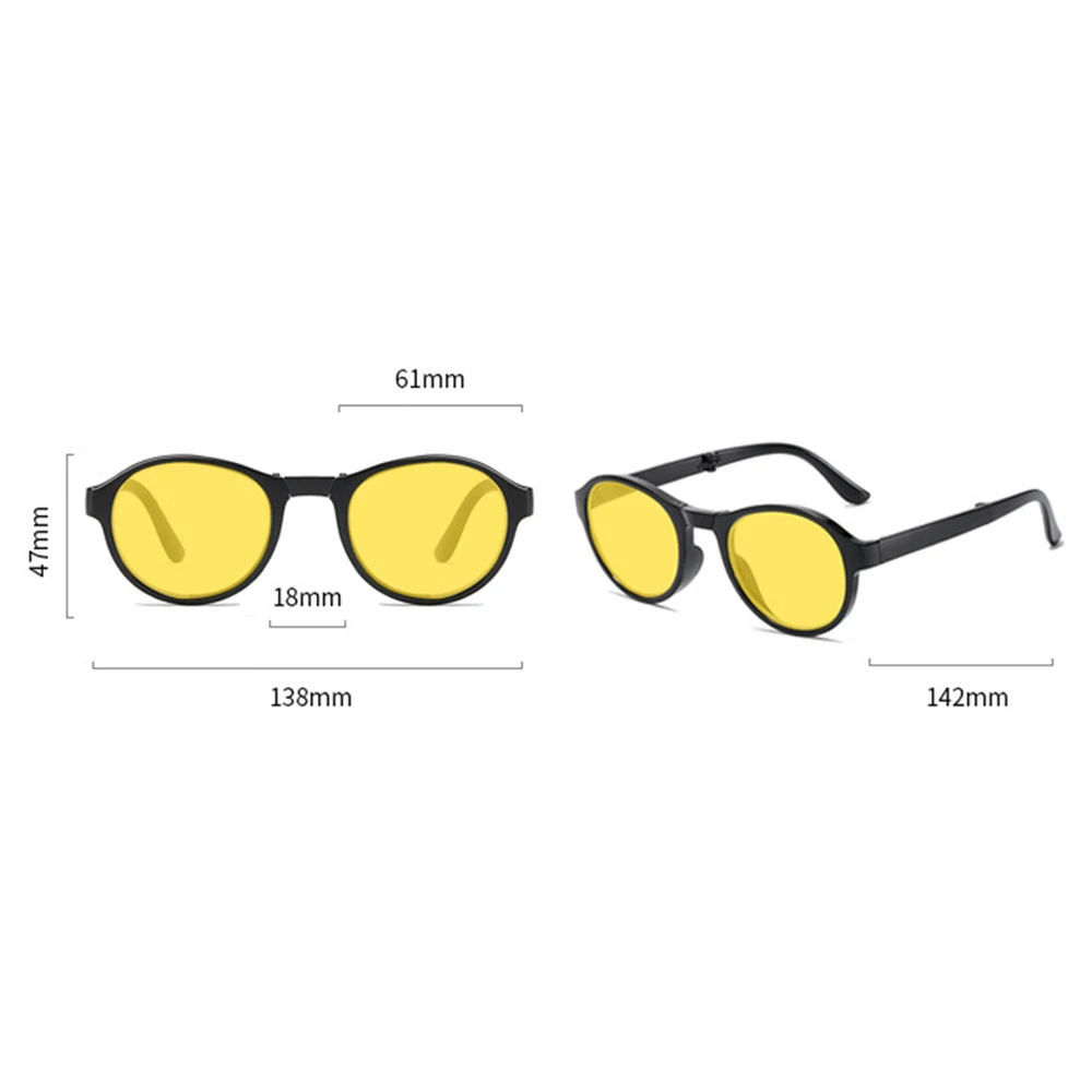 Portable Fold Night Vision Blue Light Proof Glasses Men Computer Competitive Game Eye Protection flat mirror For Night Driving