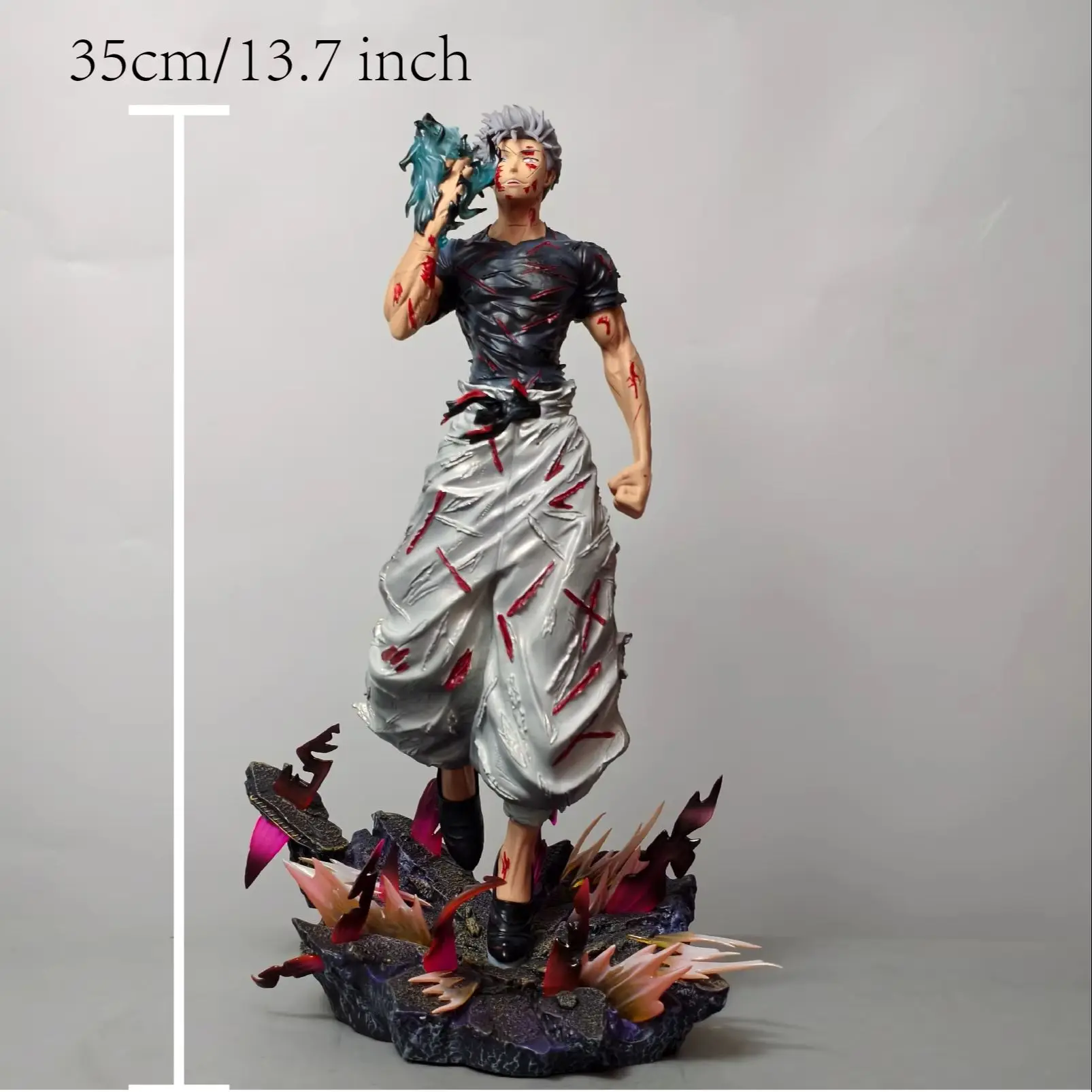 35cm 13,7 Zoll Anime Gojo Satoru Actionfiguren PVC-Statue Desktop-Ornament Sammlerstück Modell Dekoration Zimmer Spielzeug Geschenke