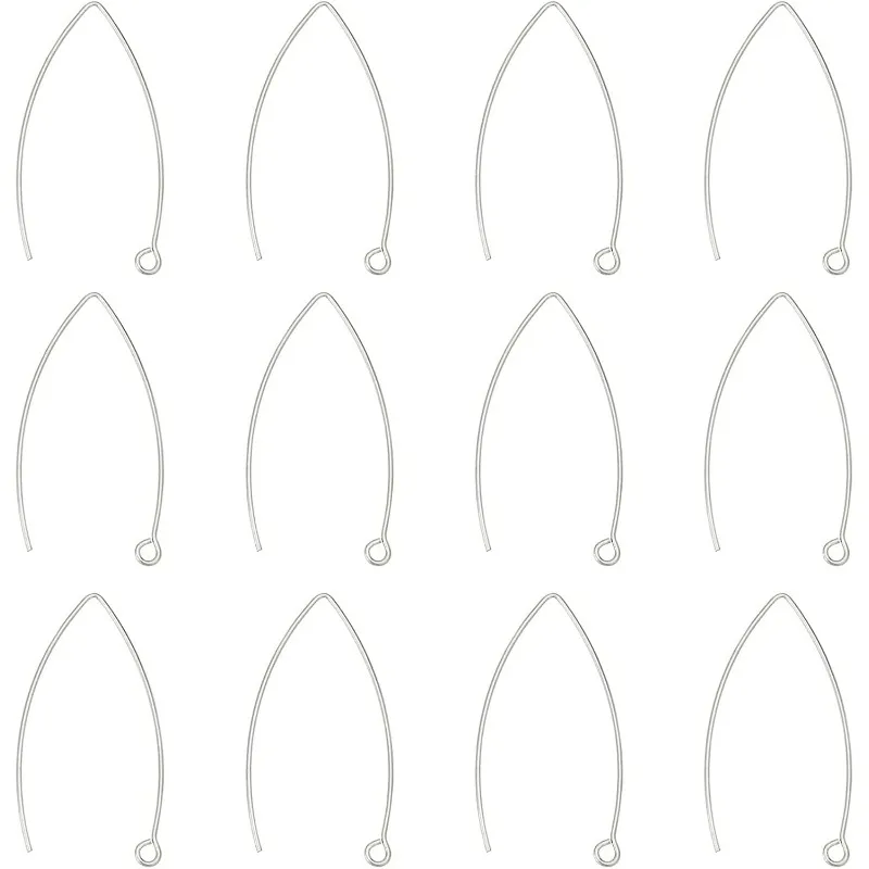 

100pcs V-shape Earring Hooks Stainless Steel Hypo-allergenic Earring Wire Fish Hooks Earring Wires with Hole for DIY Jewelry