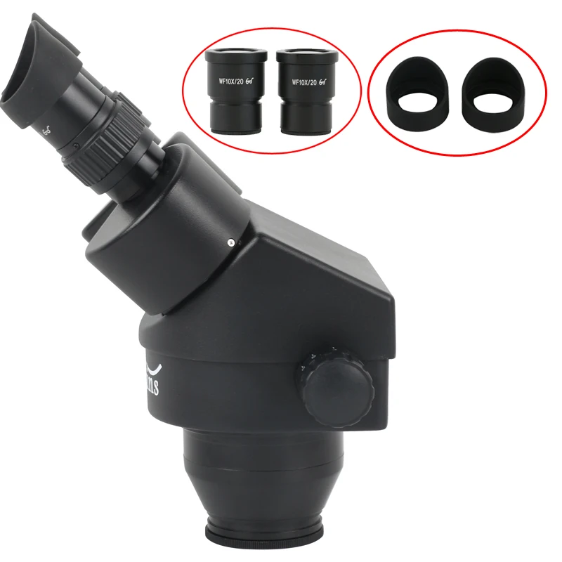 Metal 7X-45X Continuous Zoom Industry Stereo Binocular Microscope Head Accessories Microcosmic Microscopy with 10X Eyepiece Lens