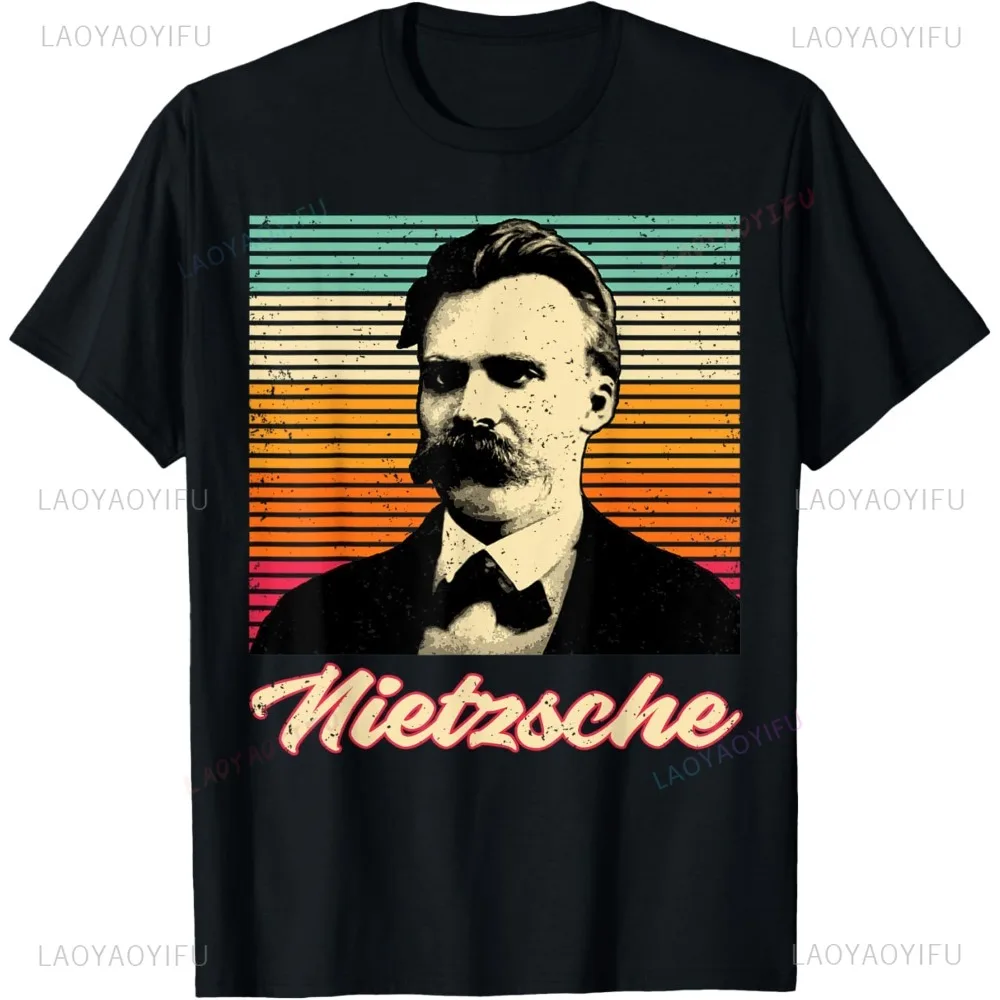 Reader and Lover Bookworms Philosophie Vintage Nietzsche T-Shirt Casual Fashion Harajuku Streetwear Short Sleeve O-neck Man Tees