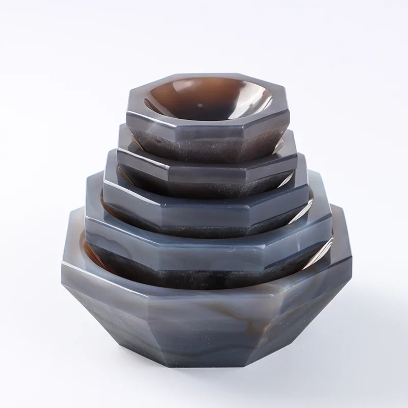 Agate Mortar Grade A Natural Agate Bowl with Pestle use for Laboratory Grinding Inner Diameter 30 50 70 100 120 130 mm