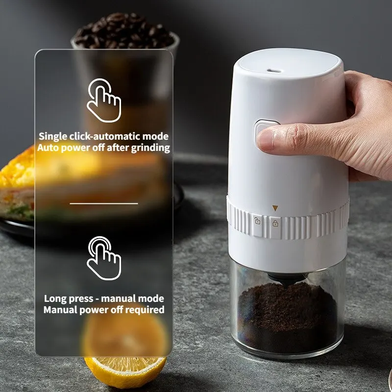 Molinillo de café en grano, Mini molinillo de granos automático portátil de cocina pequeño