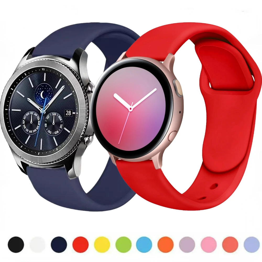 20mm 22mm Silicone Band For Samsung Galaxy Watch 5 4 Classic Pro Active 2 Soft Wristband for Huawei Watch GT 2 3/Amazfit GTR/GTS