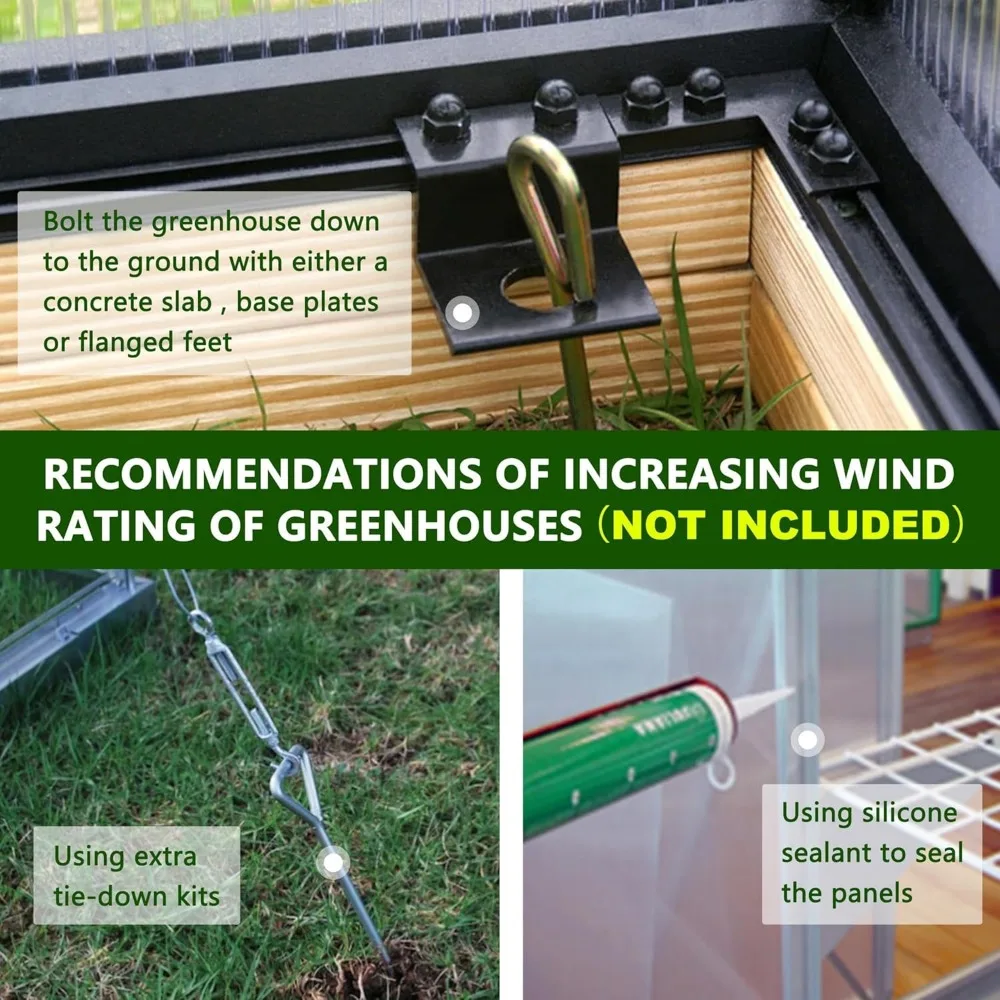 Outdoor conservatory, backyard garden with lockable doors and adjustable roof vents 6X 10 ft