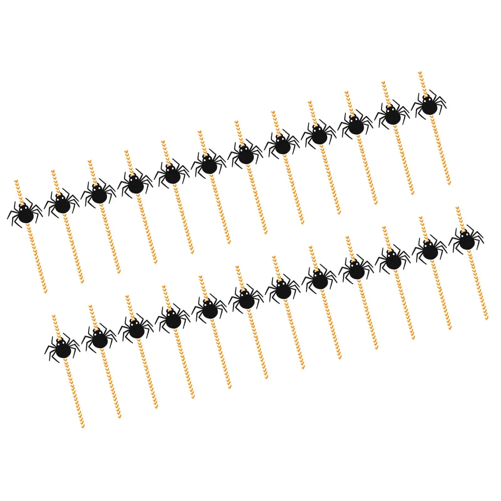 24Pcs Halloween Paper Straws/ Disposable Straws/ Drinking Accessories/