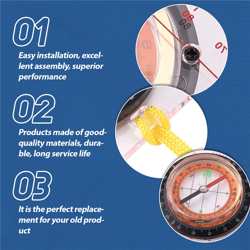 A12E-قاعدة حاكم البوصلة خريطة مقياس المكبر مع حزام التخييم المشي لمسافات طويلة OCOMP7198