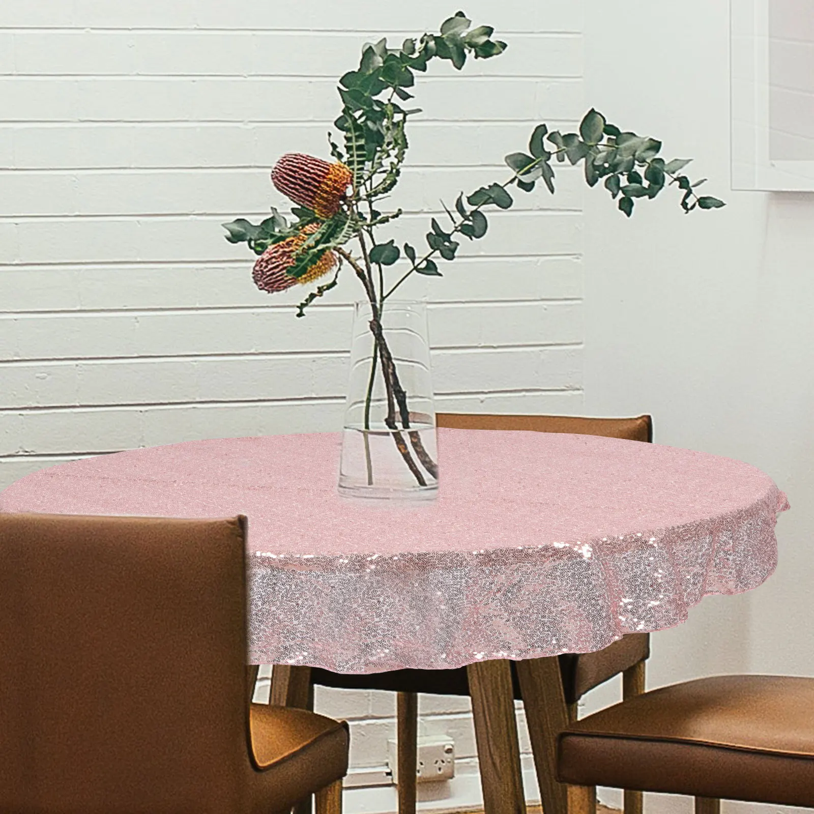 

Glitter White Table Cloth Polyester Decorative Table Cover Party Holiday Dining Elegant Tablecloth Party Tablecloth