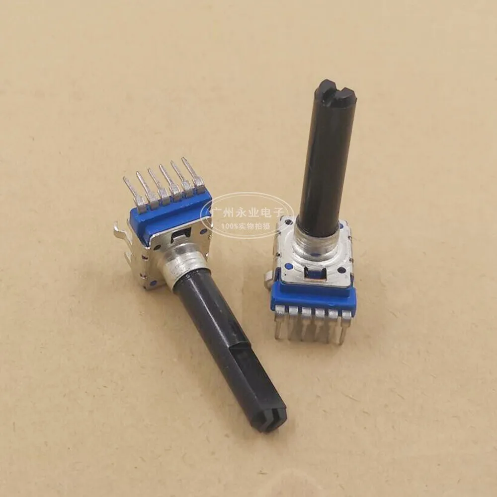 Original new 100% RK12 Dual Rotary Potentiometer Single Row 6pin B20K B203 Speaker Volume Adjustment Handle Length 30MM (SWITCH)