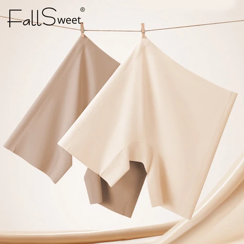 Imagen 2 del producto FallSweet-pantalones cortos moldeadores de cintura alta sin costuras para mujer, pantalones de seguridad adelgazantes de seda helada, ropa interior cómoda, bragas protectoras, 4 Uds.