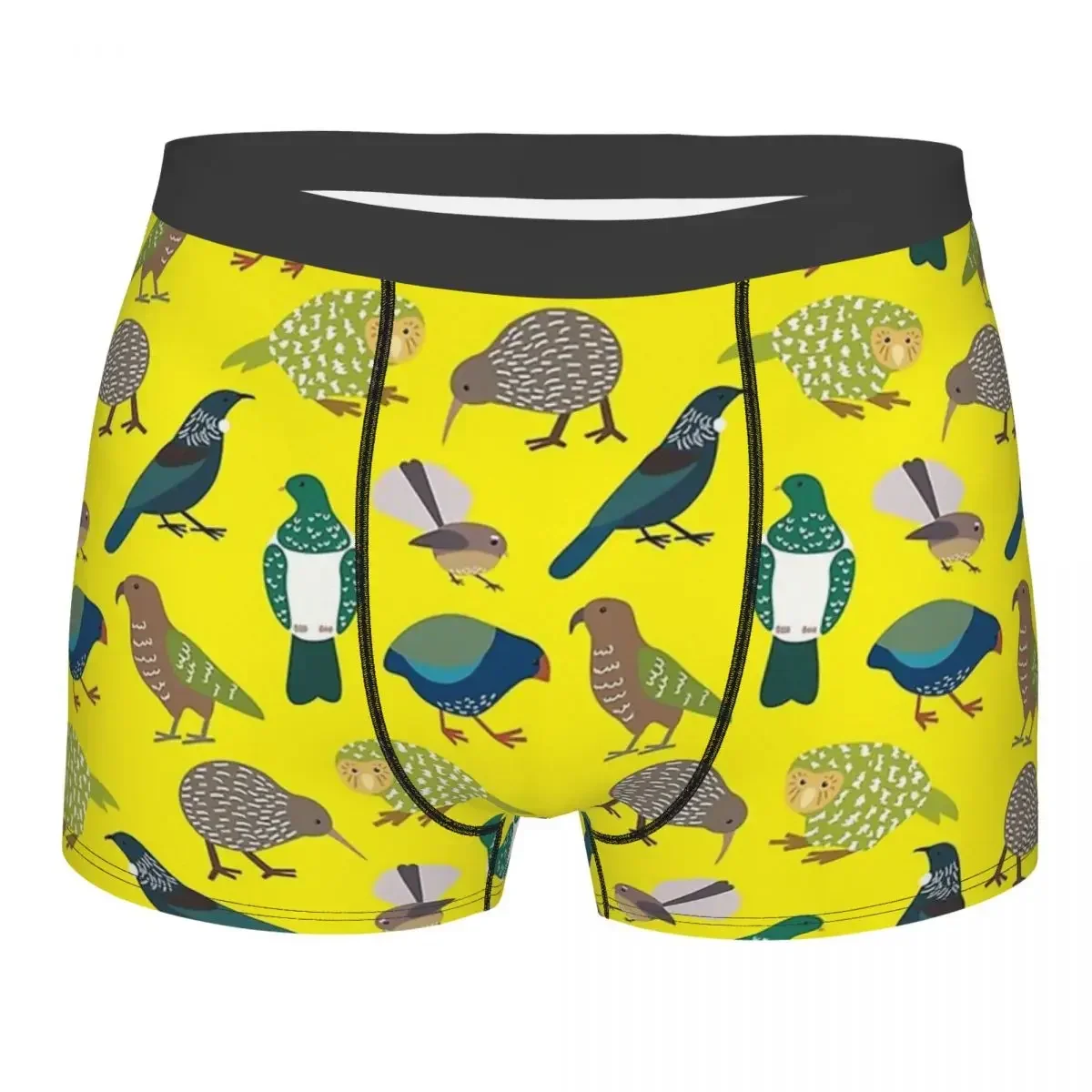 New Zealand YELLOW Kakapo Parrot Kaka Po Strigops Habroptila Bird Birds Underpants Panties Men's Underwear Shorts Boxer Briefs