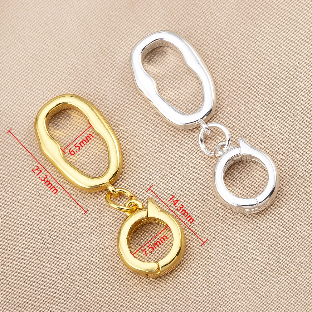 1/3pcs 18K Gold Color Plated Irregular Oval Clasp Connectors for DIY Jewelry Making Necklace Bracelet Accessories Supplies view 6