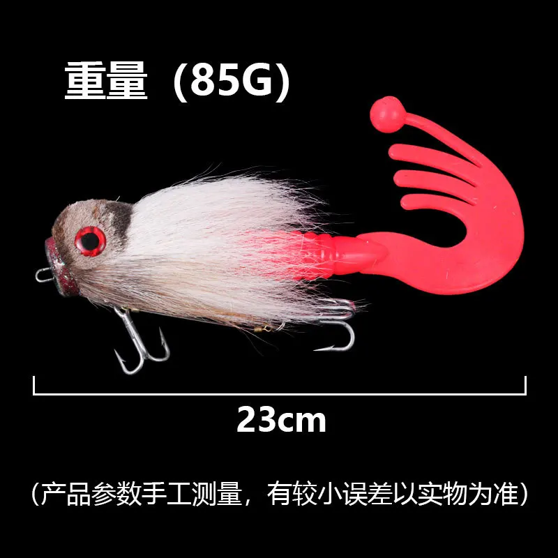 Imagem -03 - Artificial Fishing Lure com Bucktail Isca de Silicone Suave Grande Deer Hair Rat Tackle Cabeça Ganchos Pike Bass Mouse Inverno 85g 23cm